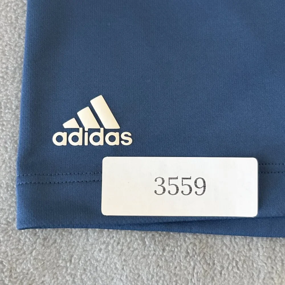 Adidas Golf Polo Mens M Blue Dry Fit UPF 30 Short Sleeve Collar Shirt